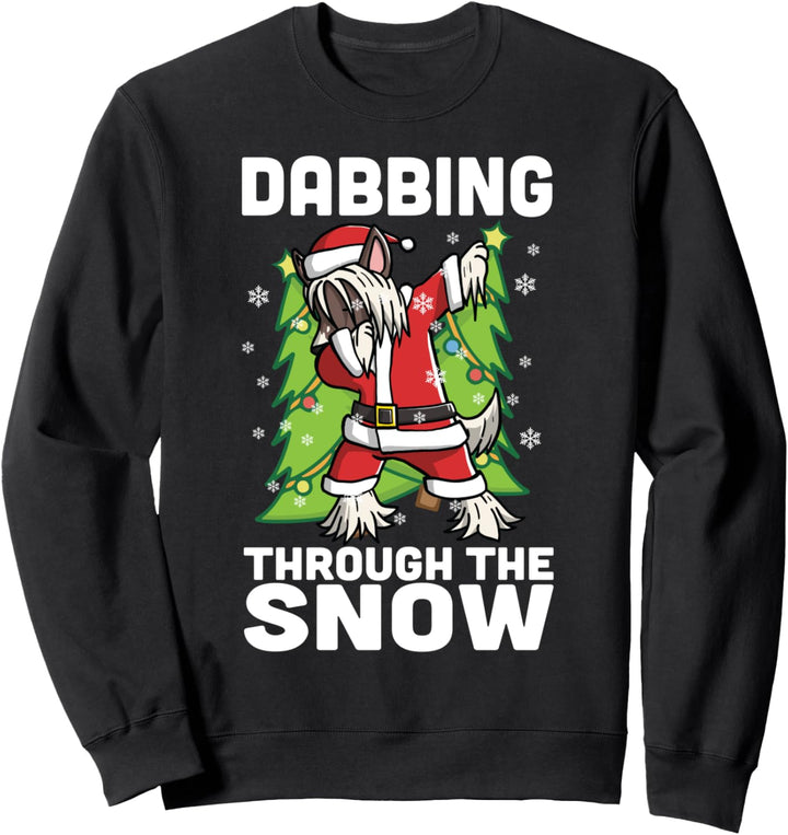 Dabbing Through The Snow Chinese Crested Weihnachten Sweatshirt