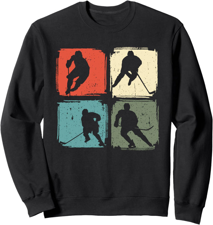 Ice Hockey Spieler Vintage Motiv Sweatshirt