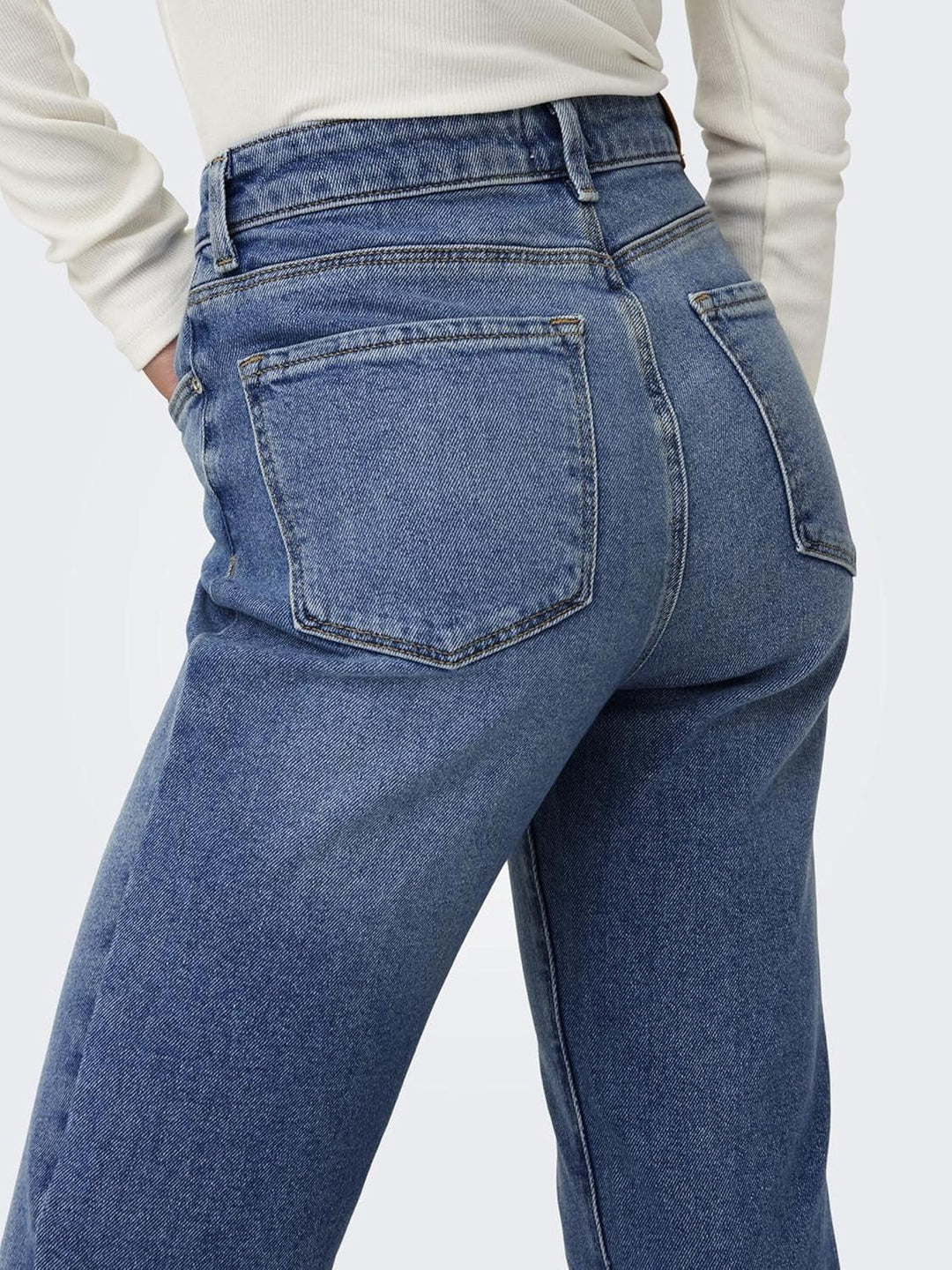 ONLY Female Straight-Fit Jeans ONLEMILY Hohe Taille Gerade geschnitten Jeans 32W / 30L Medium Blue D