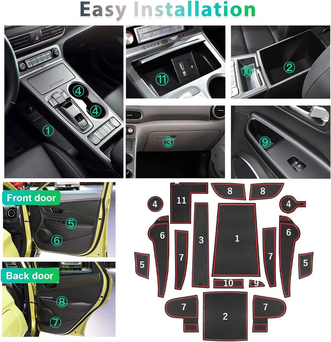 GAFAT 2019-2022 2023 Hyunda-i Kona Elektro EV Electric Antirutschmatten, Kona EV Gummimatten für Mit