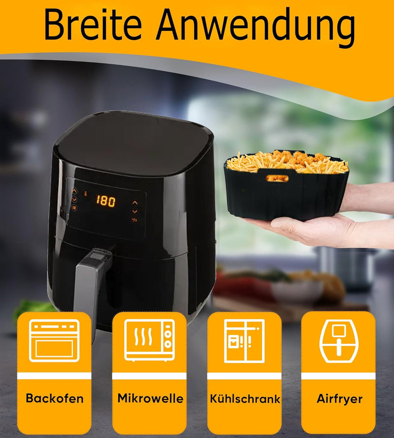 Smlntbu Airfryer Silikonform Kompatibel für Philips Essential 4,1L (HD9252, HD9200, HD9255), 2PCS Si