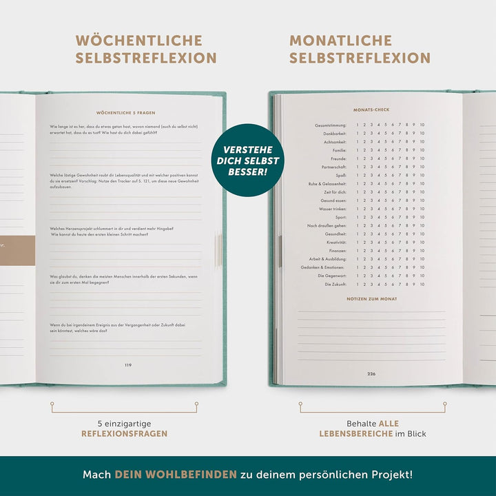 UrBestSelf 6-Minuten-Tagebuch (Das Original) | Achtsamkeitstagebuch, Anti-Stress Journal | Der Milli