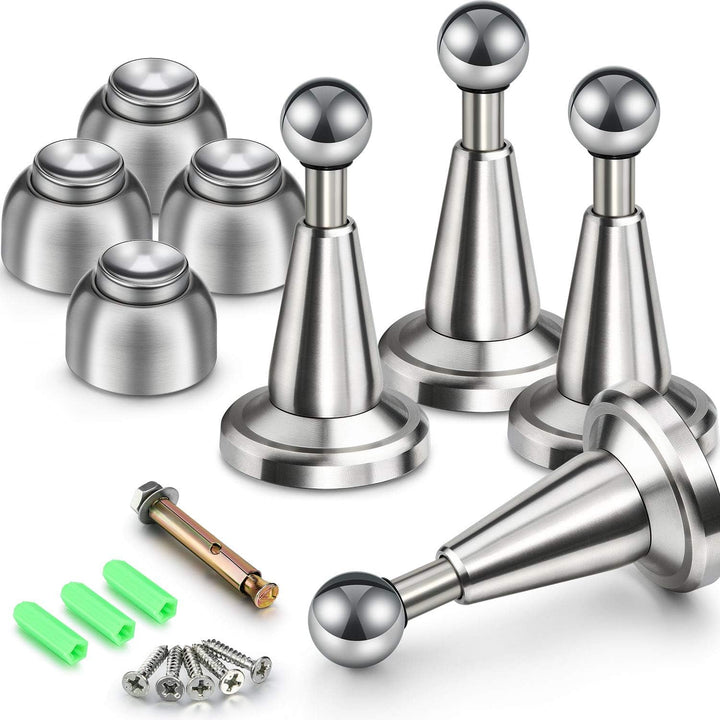Magnetischer Türstopper aus Edelstahl, mit weichem Verschluss, 2 Stück, 2