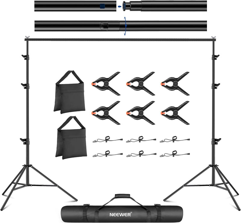 NEEWER 8,5x10 Fuss verstellbares Hintergrundständer Set, Fotografie Hintergrund Unterstützungssystem