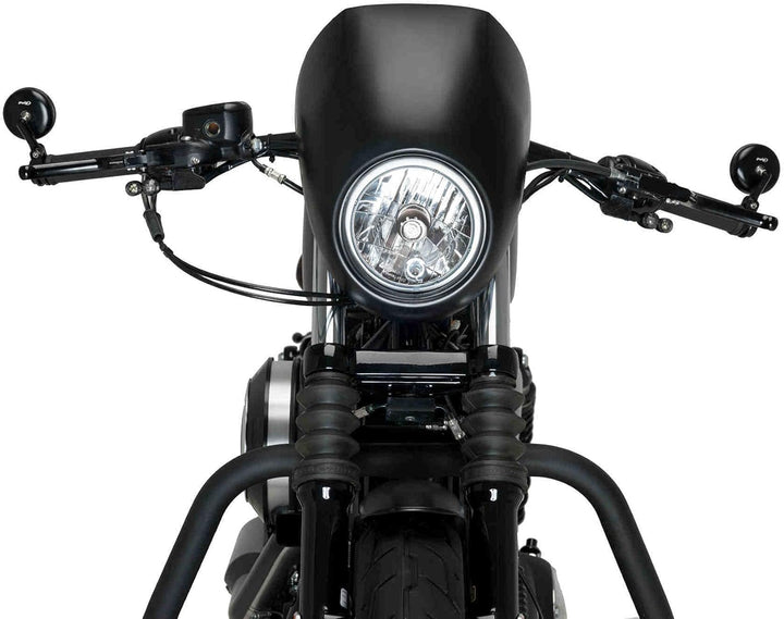 Verkleidungscheibe Free Spirit Modell Schwarz Customacces für Harley Davidson Sportster 883 Low 04'-
