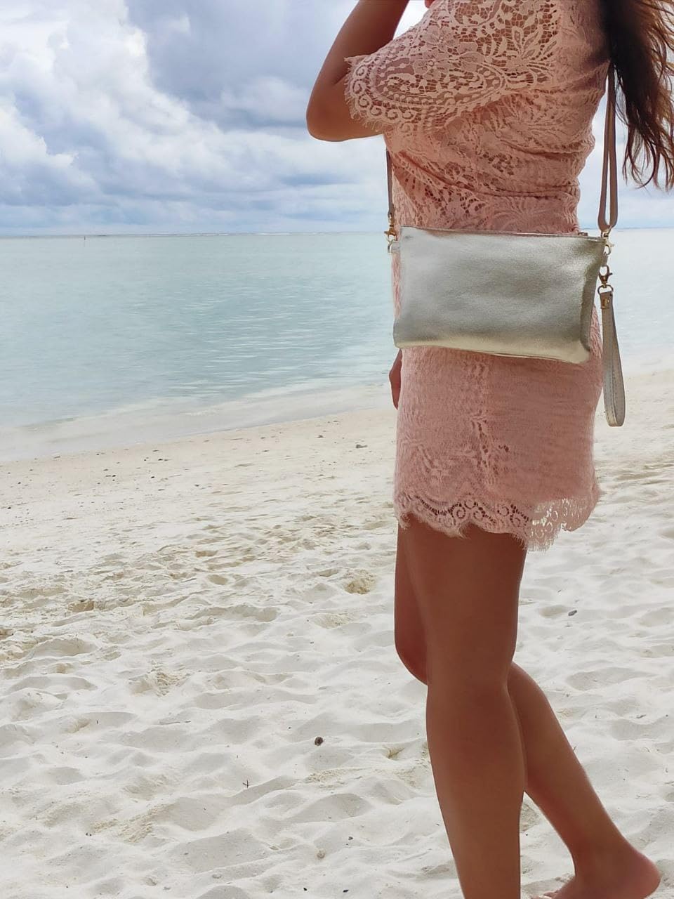 Mauro Pelletteria Damen-Clutch aus echtem Leder – Handtasche & Umhängetasche – 100% Made in Italy –