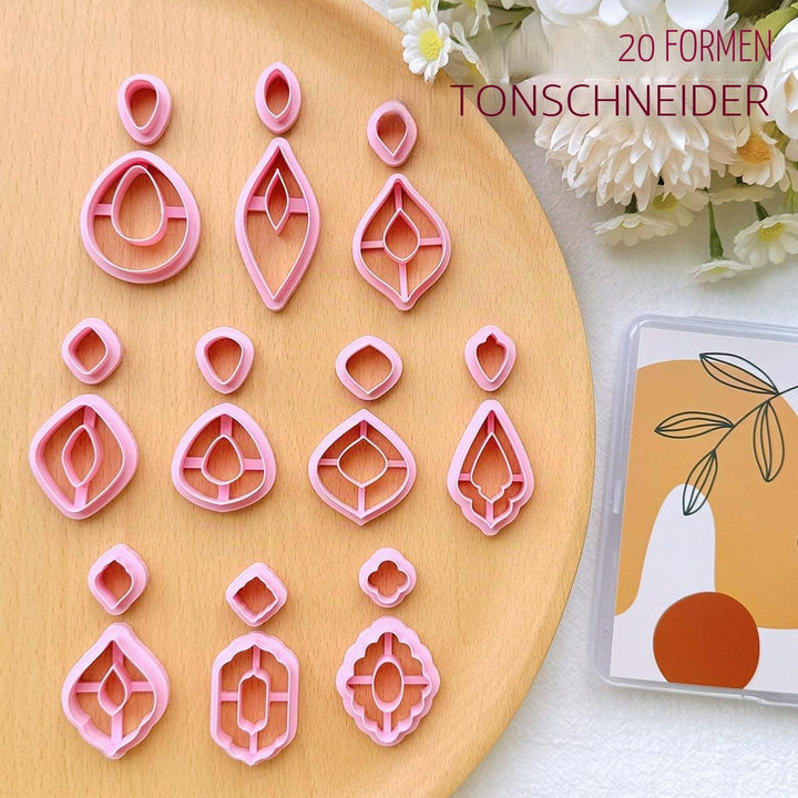 Keoker Tonschneider, organische Polymer-Ton-Schneider für Ohrringe, 20 Formen, florale Polymer-Ton-A