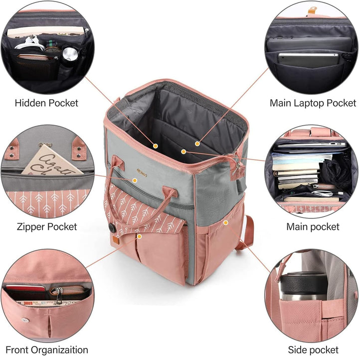 Rucksack Damen für Schule Laptop Rucksack 17,3 Zoll Schulrucksack Mädchen Teenager Daypack wasserdic