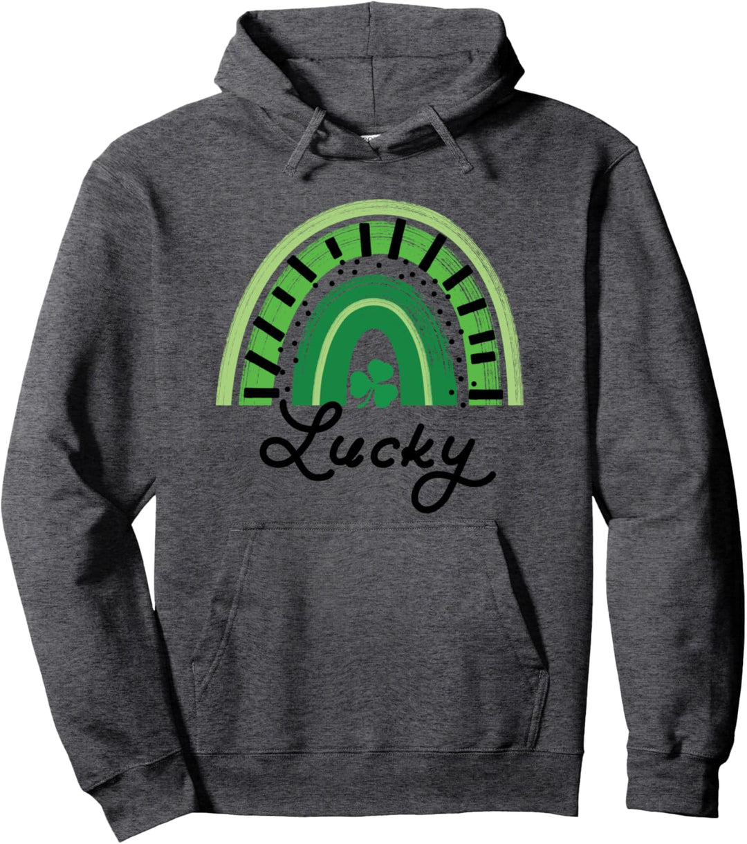 Lucky Rainbow Shamrock St. Patrick's Day Saint Paddy's Gift Pullover Hoodie