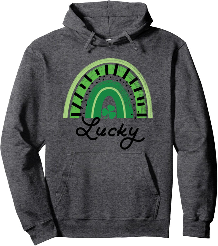 Lucky Rainbow Shamrock St. Patrick's Day Saint Paddy's Gift Pullover Hoodie