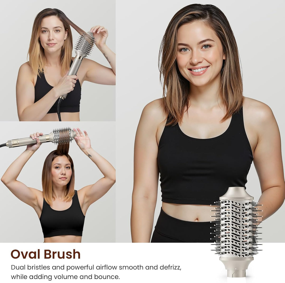 MESCOMB 5 in 1 Airstyler & Hairstyler Set – Ionen Föhn, Auto Lockenstab & Volumenbürste – Schnelltro