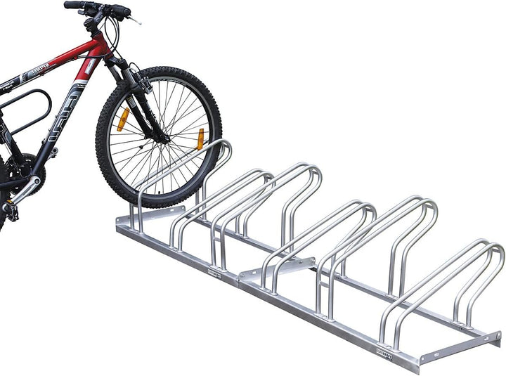 eurokraft | Fahrradständer | Bügel aus 18 mm Stahlrohr | Radeinstellung einseitig | feuerverzinkt |