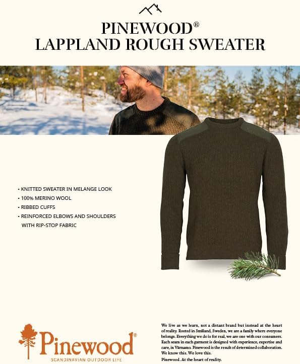 Pinewood Lappland Rough Sweater für Herren. Zum Wandern, Trekking, Jagd, Hundesport und vielen Outdo