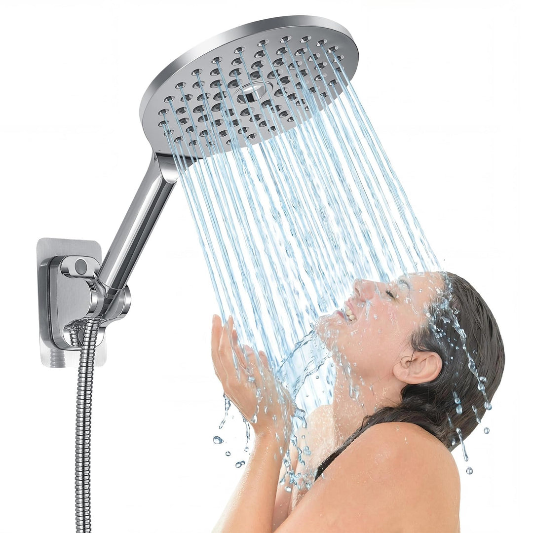 Extra Grosser Handbrausekopf, Voolan Hochdruck-Handbrauseköpfe, 19cm Chrom-Regenduschkopf, Ausreiche