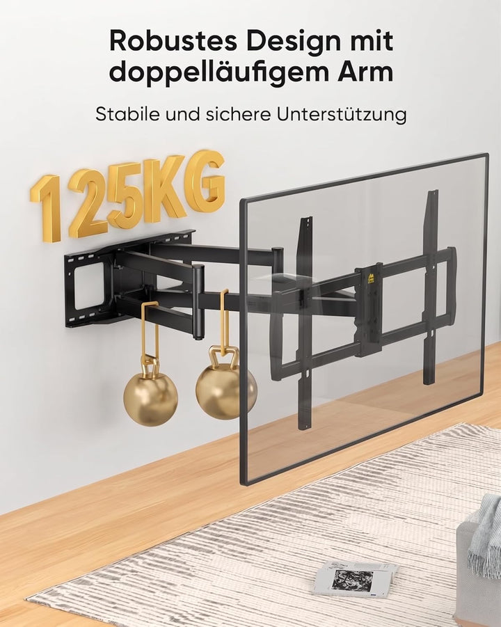 FORGING MOUNT Vollbewegliche TV Wandhalterung für 60-100 Zoll Fernseher bis 100kg, Fernseher Wandhal