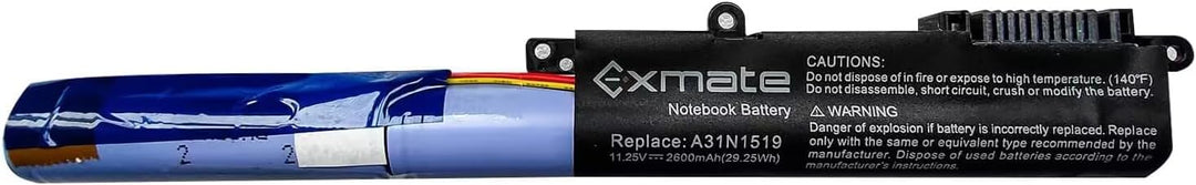 Exmate Laptop-Akku A31N1519 für Asus X540 X540LA X540LJ X540S X540SA X540SC X540YA F540 F540L F540LA