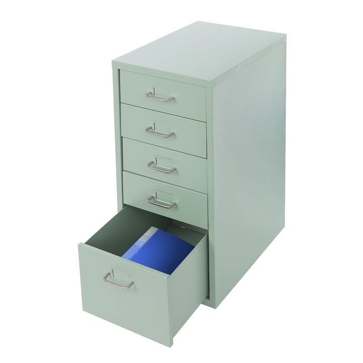 Schubladenschrank, Rollcontainer, Mobiler Aktenschrank, Bürocontainer mit 5 Schubladen, Metallschran