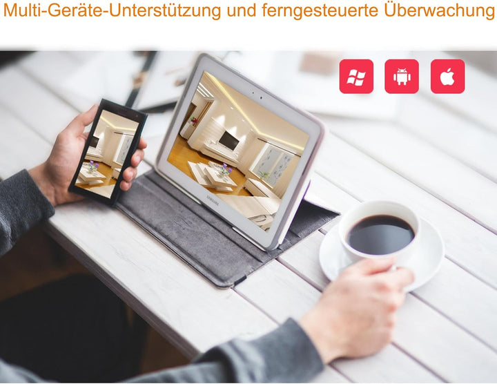 4G-Niedrigstrom-Überwachungskamera Mini Kamera, 140-Grad-Ultra-HD-Weitwinkelobjektiv, mit HD Nachtsi