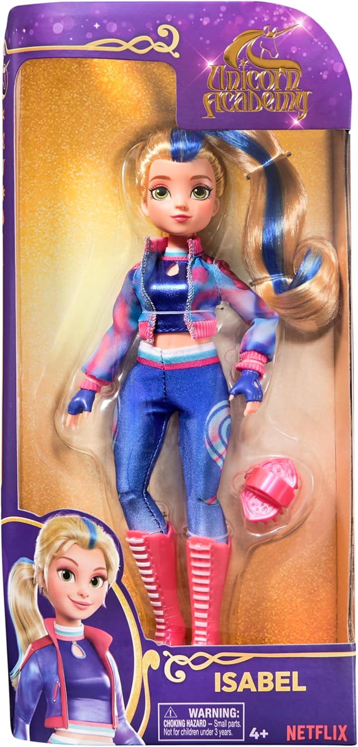 Unicorn Academy Ankleidepuppe Isabel - die Originalpuppe zur beliebten Netflix-Serie, 24 cm gross un