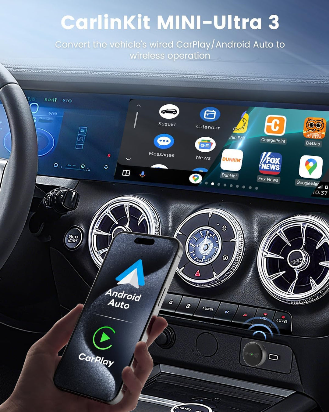 CarlinKit MINI Ultra3 – der neueste kabellose CarPlay- und Android Auto-Adapter, der kabelgebundene