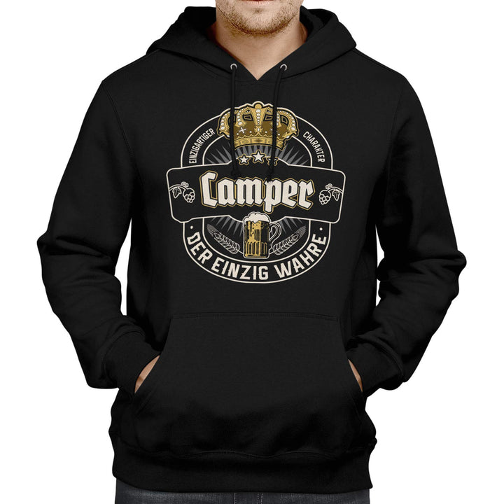 Fashionalarm Herren Kapuzenpullover - Der einzig wahre Camper | Fun Hoodie mit Spruch als lustige Ge