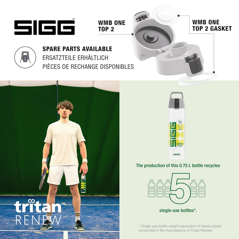 SIGG - Tritan Renew Trinkflasche - Total Clear ONE - Für Kohlensäurehaltige Getränke Geeignet - Spül