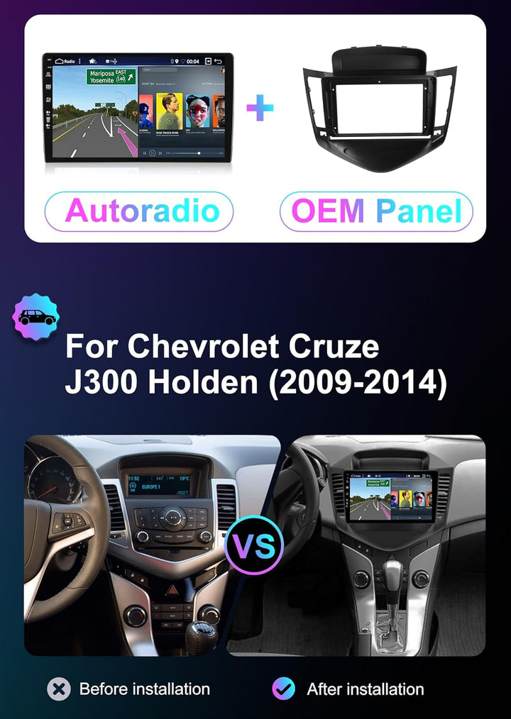 [6GB+128GB] Android 14 Autoradio für Chevrolet Cruze(2008-2014)-[Integriertes CarPlay/Android Auto/D