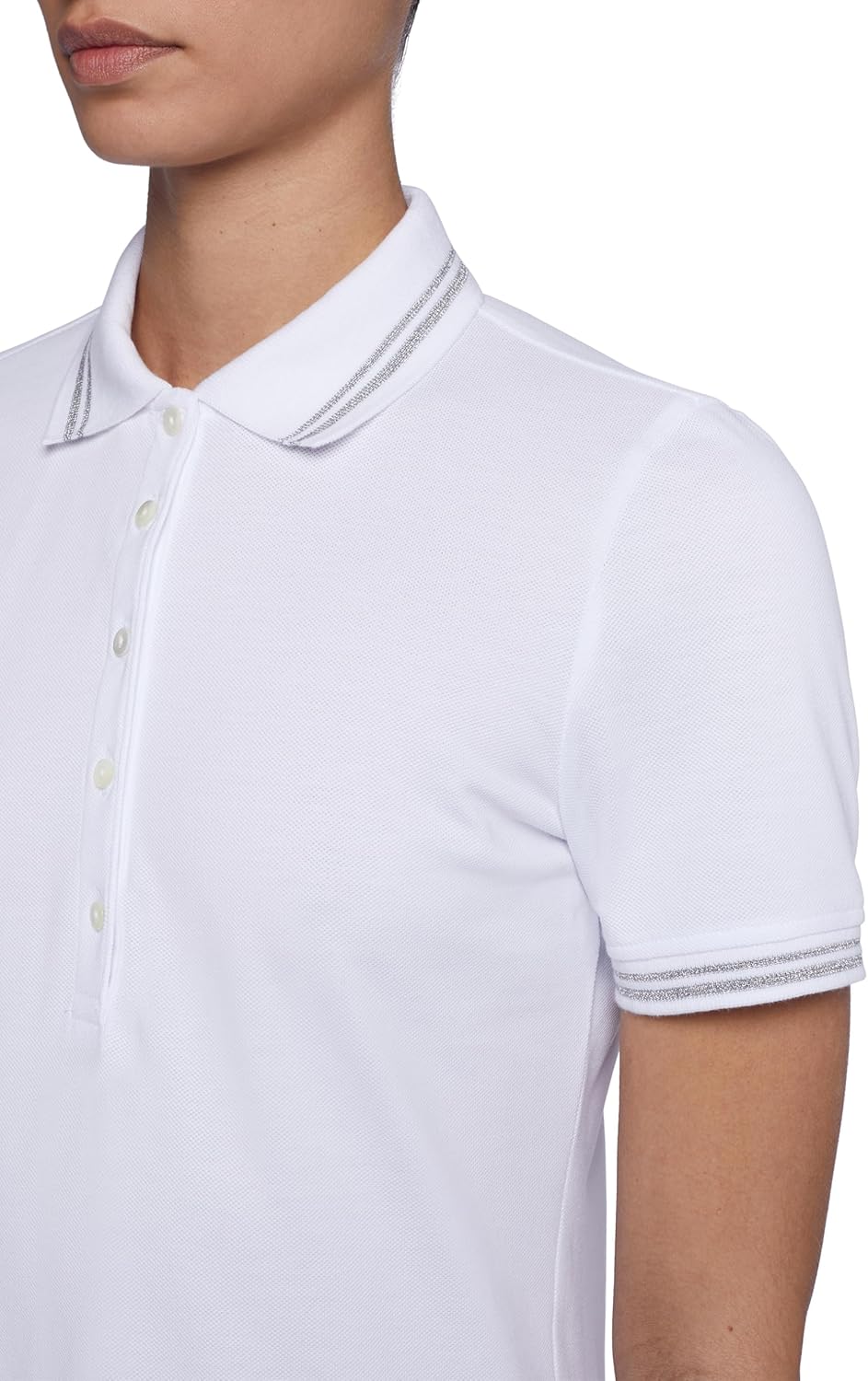 Geox Damen W Polo Shirt XS Optical White, XS Optical White