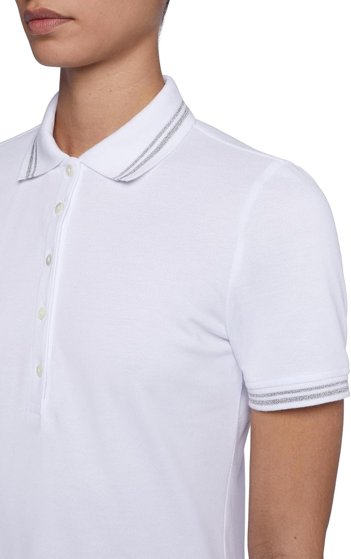 Geox Damen W Polo Shirt XS Optical White, XS Optical White