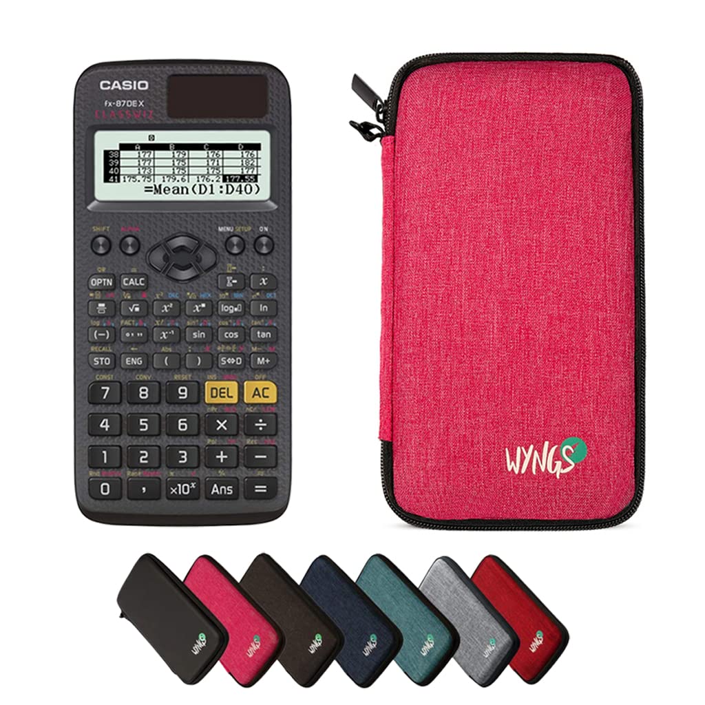 CALCUSO Sparpaket: Casio FX-87DE X technisch-wissenschaftlicher Taschenrechner + WYNGS Schutztasche