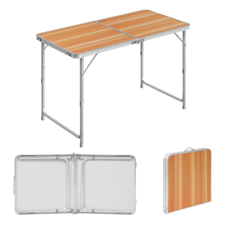 WOLTU Campingtisch Klapptisch Gartentisch Arbeitstisch Balkontisch höhenverstellbar Aluminium MDF He