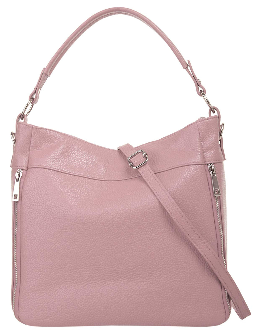 Handtasche Echt Leder Damen Made in Italy, Smartphonefach, Damentasche aus Rindleder, Umhängetasche
