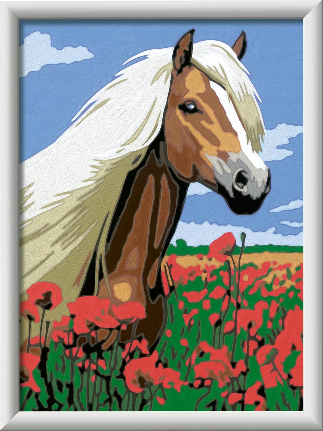 Ravensburger CreArt D Classic: Haflinger Pferd, Malset nach Zahlen, enthält ein vorgedrucktes Brett,