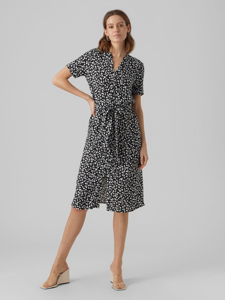 VERO MODA Female Kleid VMVICA Langes Kleid | Dress XS Schwarz, XS Schwarz