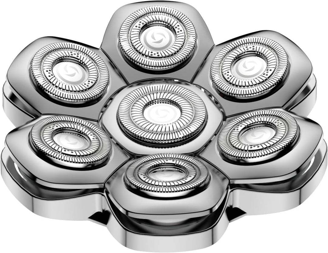 Maxgroom Ersatzkopf für Herren Glatzenrasierer - 7D-Schwimmend (Silber), Silber