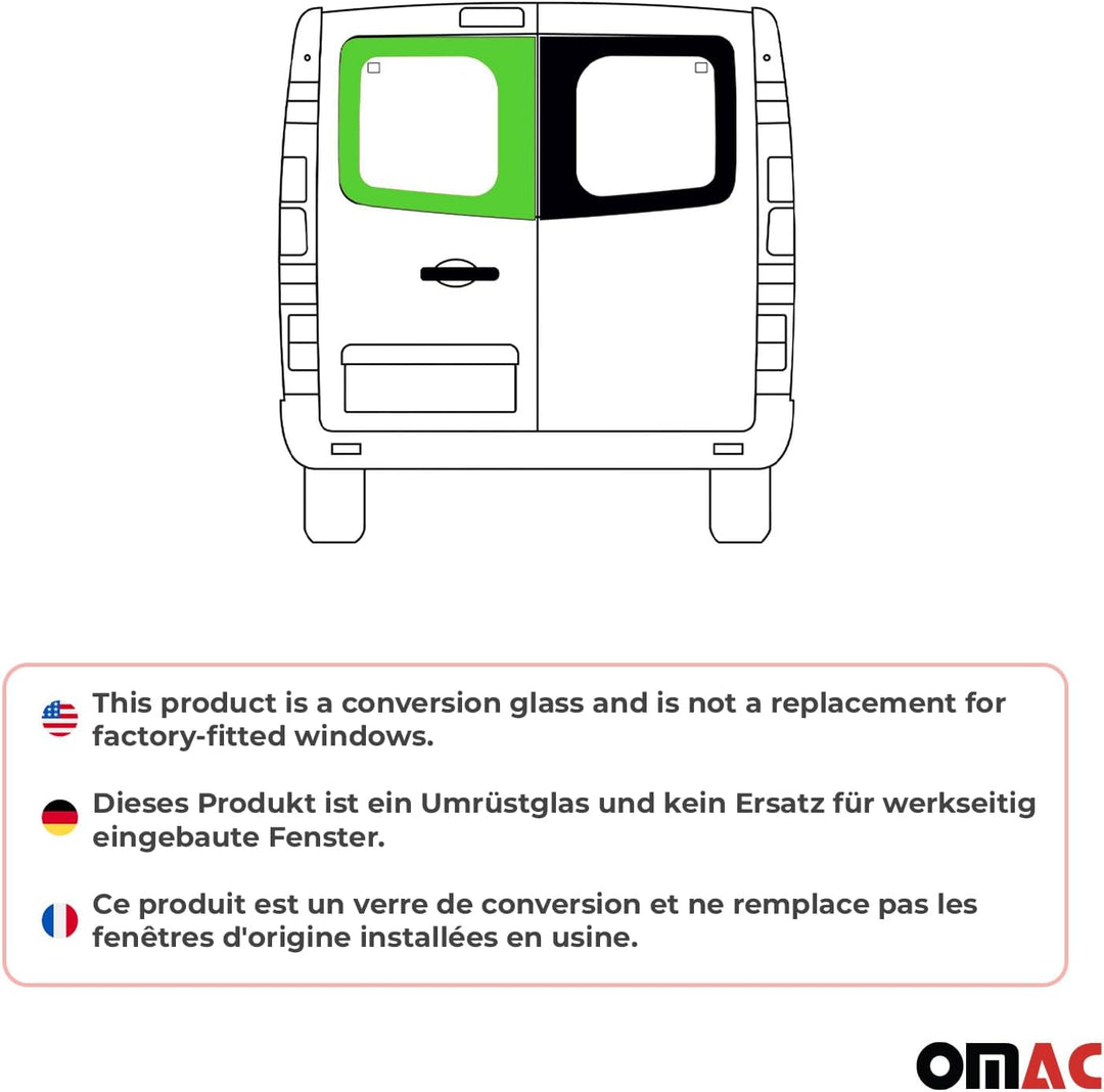 Heckscheibe Flügeltür Auto Fenster kompatibel mit Opel Vivaro 2001-2014 Doppelflügeltür Hinten Links