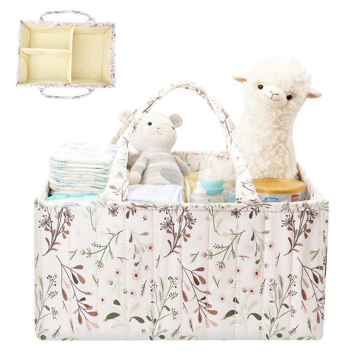 Baby Windel Caddy für Windelstation, Floral Baby Windel Caddy Organisator, Tragbare Halter Tote Tasc