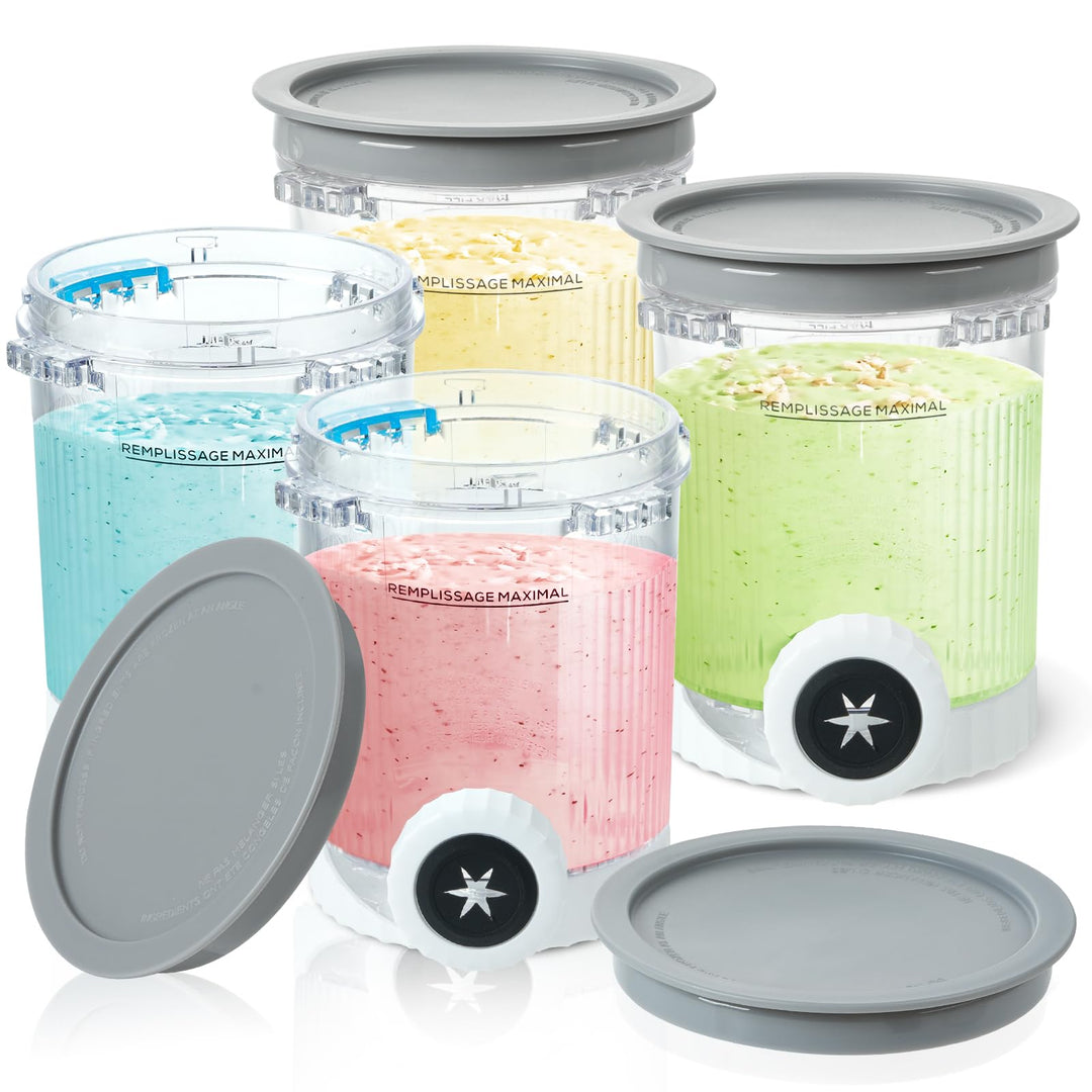 4 Stück Behälter für Ninja Swirl by CREAMi, Swirl Pints und Deckel kompatibel mit Ninja NC700 NC701E