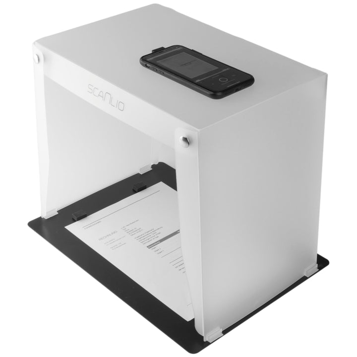 SCANLIO Pro | Faltbare Scanbox | Dokumente einfach und schnell mit dem Handy scannen | Handy Scanner