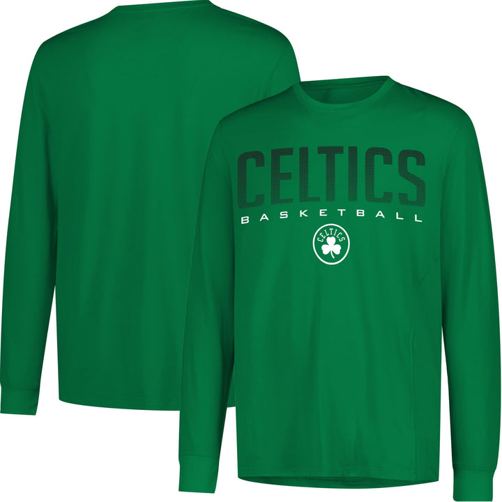 Herren Athletic Quick Dry Long Sleeve Tee NBA Performance Poly Langarm-T-Shirt, Kohlegrau Boston Cel