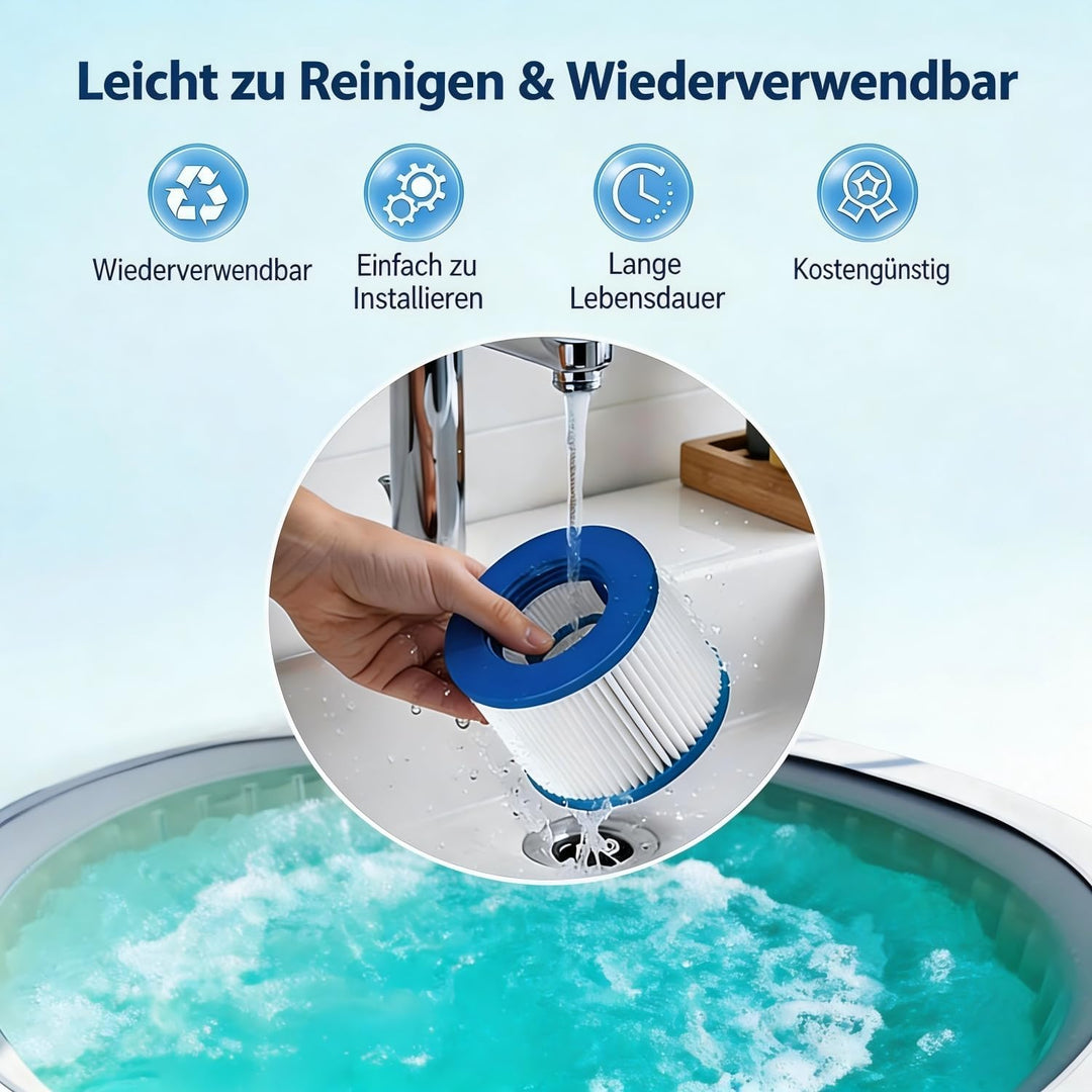 Filter Pool für Clever Spa, Spa Filterkartusche für Whirlpool Filter Mit Gewinde, Poolfilter-Ersatz