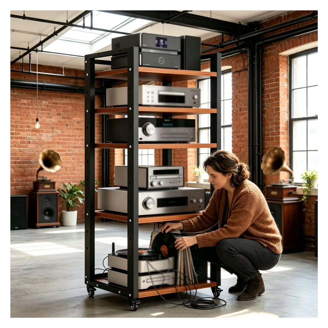 Audio‑Schrank Für Zuhause, TV Rack HiFi Möbel, Beistelltisch Holz