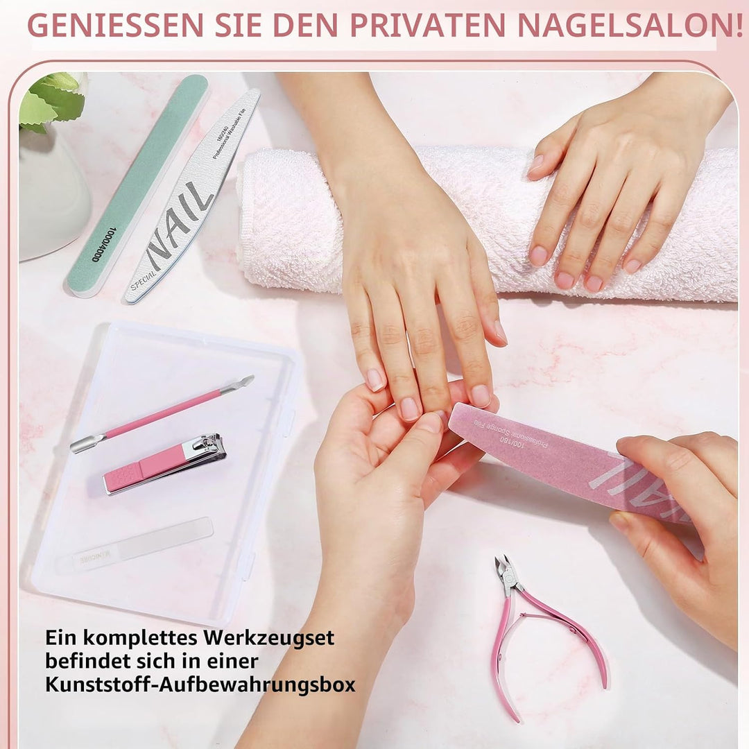 Maniküre Set Frauen Nagel Kit für Frauen Nagelfeilen Kit Maniküre Werkzeuge Nagelpflege Kit mit Nage