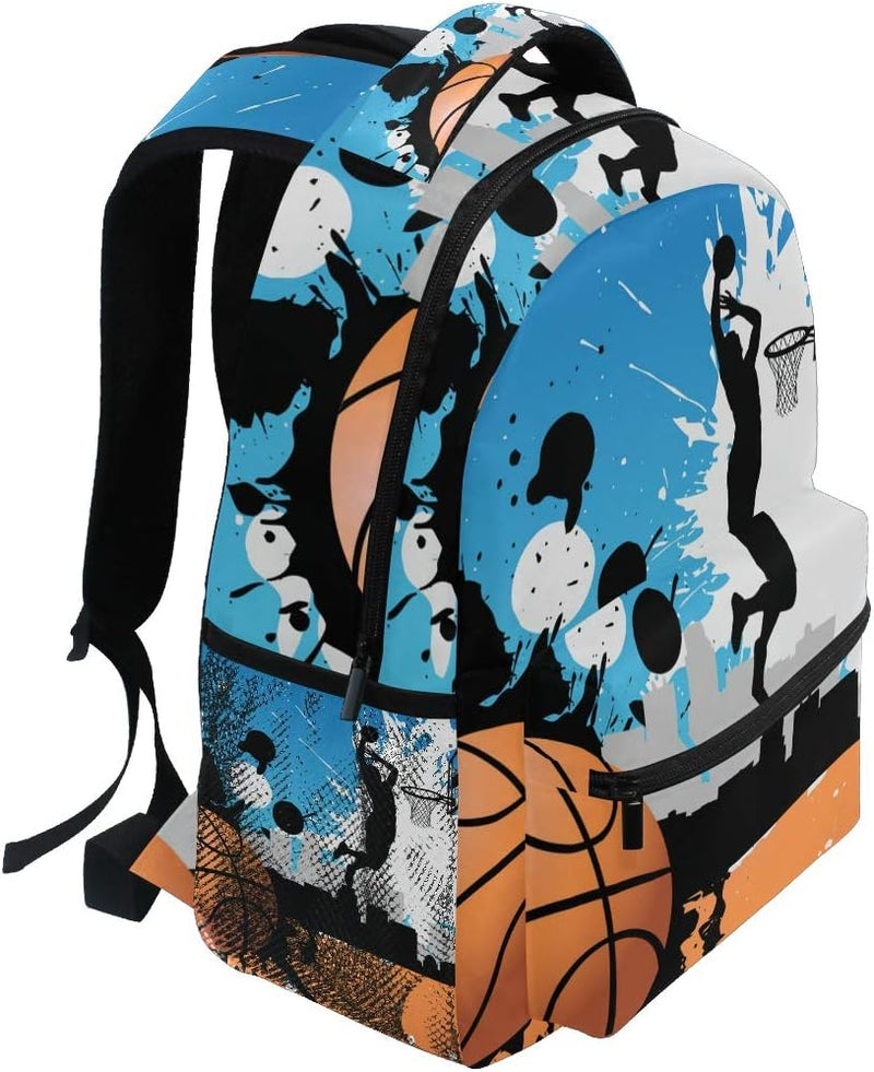 Basketball-Spieler Schulrucksack für Jungen Mädchen Kinder Reisetasche Bookbag