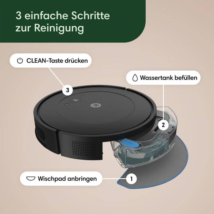 iRobot Roomba Combo Essential Saug- und Wischroboter (Y0110), leistungsstarkes Saugen und Wischen, 3