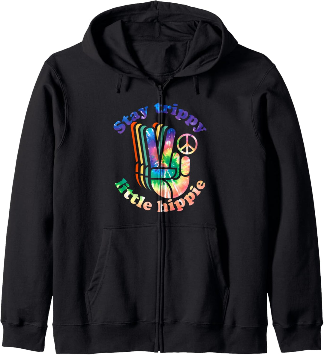 Bleib trippy kleiner Hippie Retro Friedenszeichen Liebe 60er Kapuzenjacke