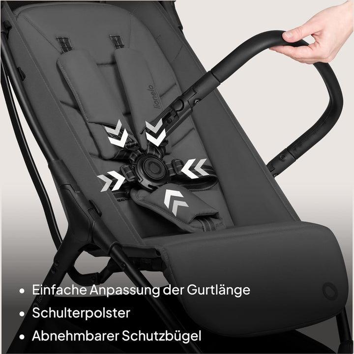 Lionelo Agia Reisebuggy Bis 22 kg, Leichter Buggy Kinderwagen ab 6 Monaten, Klein Zusammenklappbar m