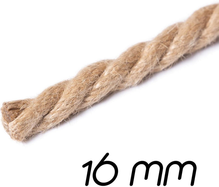BooGardi Juteseil in Verschiedene Stärken und Längen · Ø 16mm Länge 25m · Naturware zum Basteln · Ma
