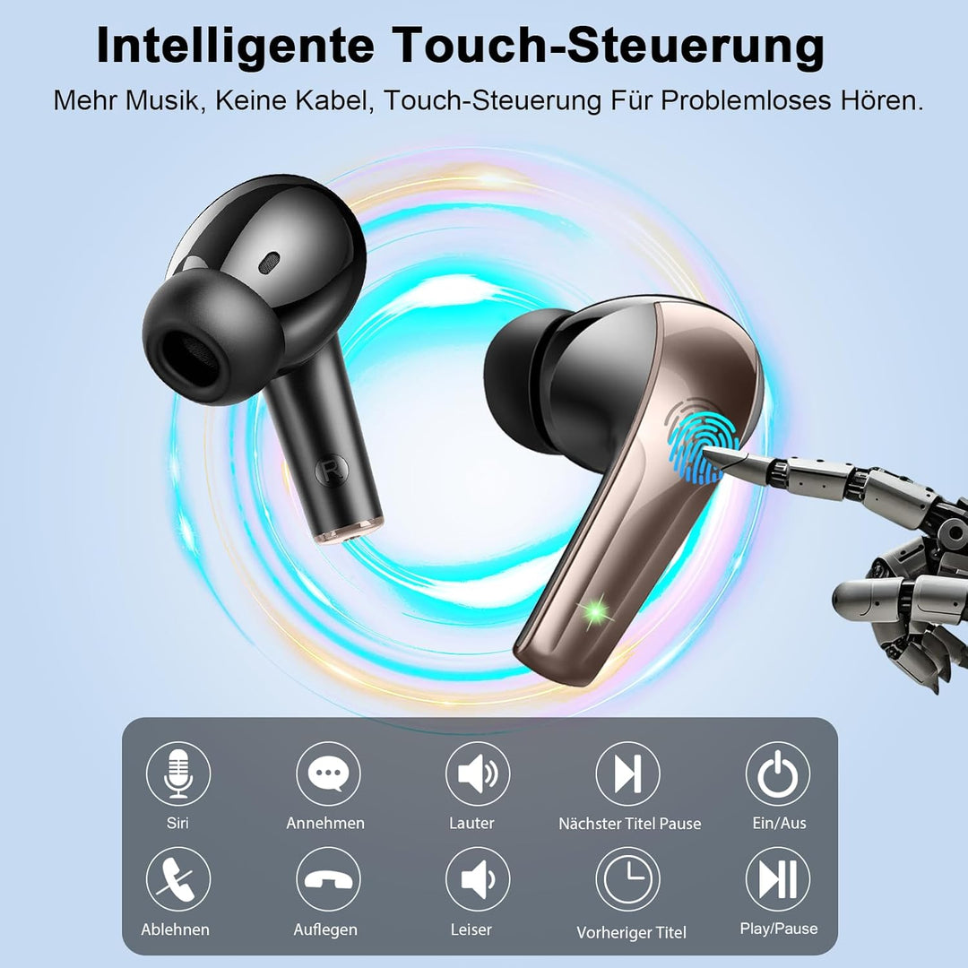 Bluetooth Kopfhörer, Kopfhörer Kabellos Bluetooth 5.4 HiFi-Klangqualität mit ENC Mikrofon, 47Std Spi