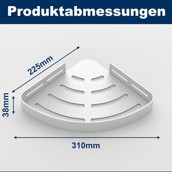 Duschablage Ohne Bohren Ecke Silber, Shampoo Halterung für Dusche und Rostschutz Duschregal-mit 4 Ha